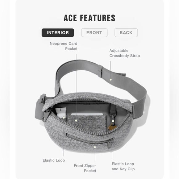 NWOT Dagne Dover Ace Fanny Pack in Dark Moss Air Mesh - Picture 6 of 6